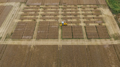 Aerial view of an agricultural science field research station